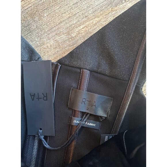 RTA Jewel Off The Shoulder Corset Top Black Womens Size 2 - Picture 9 of 10